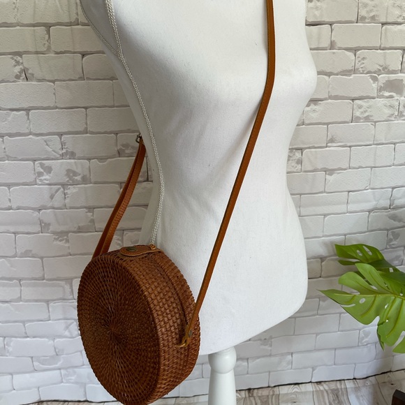 Handbags - Boho Chic Rattan Ata Round Crossbody Bag